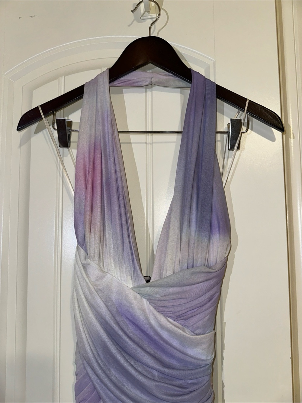 Zara Printed Draped Tulle Halter Mini Dress XS NWOT - Picture 4 of 6